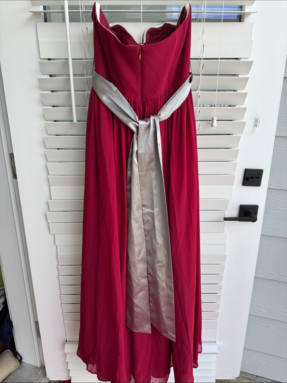 Azazie Raspberry Strapless Formal Gown - Picture 8 of 11